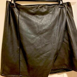 Woman's faux leather skirt wrap